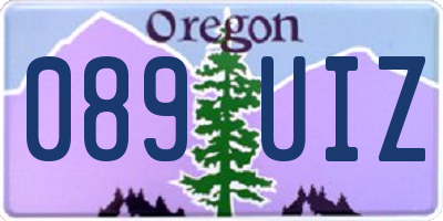 OR license plate 089UIZ