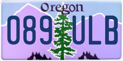 OR license plate 089ULB