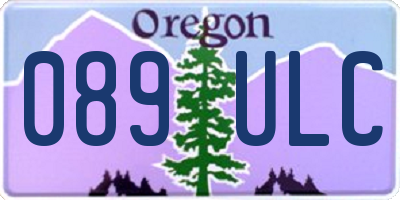 OR license plate 089ULC