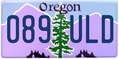 OR license plate 089ULD