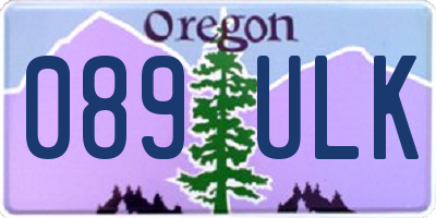 OR license plate 089ULK