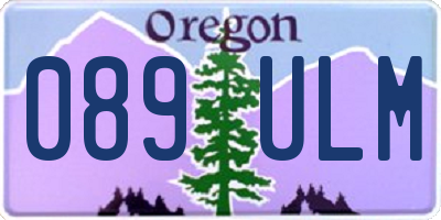 OR license plate 089ULM