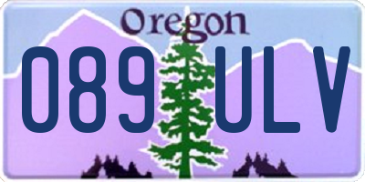 OR license plate 089ULV