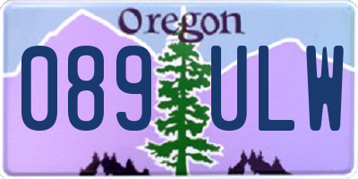 OR license plate 089ULW