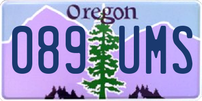 OR license plate 089UMS