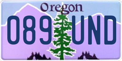 OR license plate 089UND
