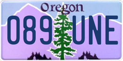 OR license plate 089UNE