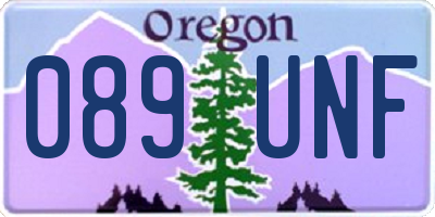 OR license plate 089UNF