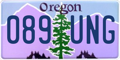 OR license plate 089UNG