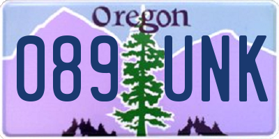 OR license plate 089UNK