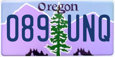 OR license plate 089UNQ