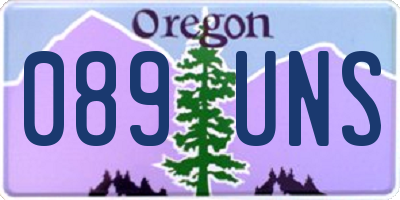 OR license plate 089UNS