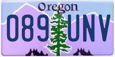 OR license plate 089UNV
