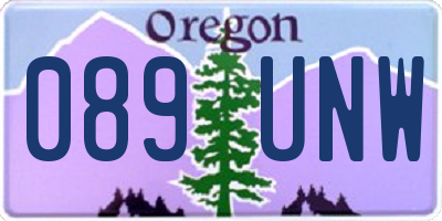 OR license plate 089UNW