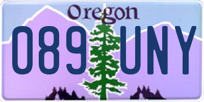 OR license plate 089UNY