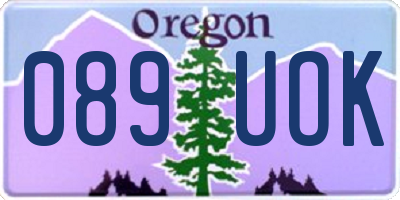 OR license plate 089UOK
