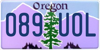 OR license plate 089UOL