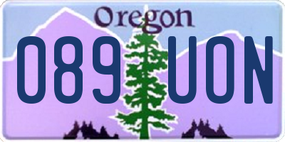 OR license plate 089UON