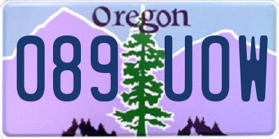 OR license plate 089UOW