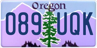 OR license plate 089UQK