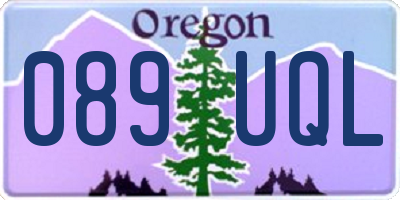 OR license plate 089UQL