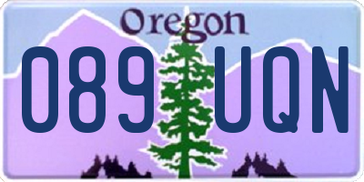 OR license plate 089UQN