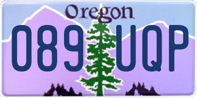 OR license plate 089UQP