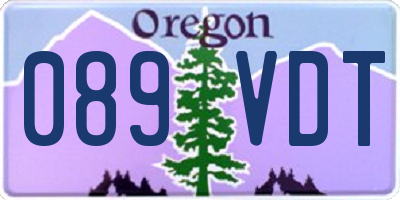 OR license plate 089VDT