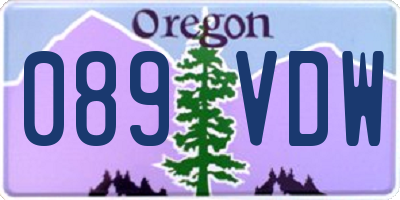 OR license plate 089VDW
