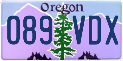 OR license plate 089VDX
