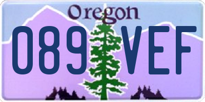 OR license plate 089VEF