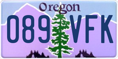OR license plate 089VFK