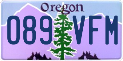 OR license plate 089VFM