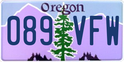 OR license plate 089VFW