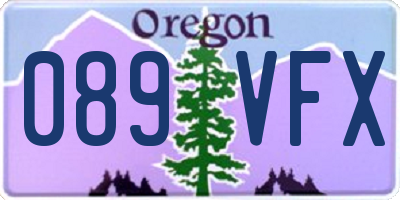 OR license plate 089VFX