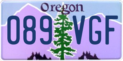 OR license plate 089VGF