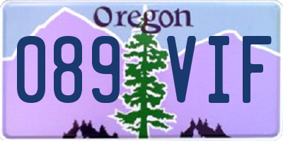 OR license plate 089VIF