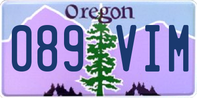 OR license plate 089VIM