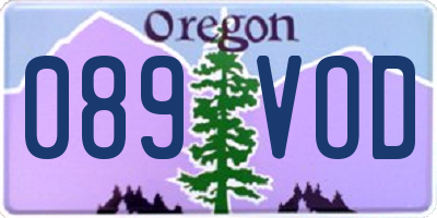 OR license plate 089VOD