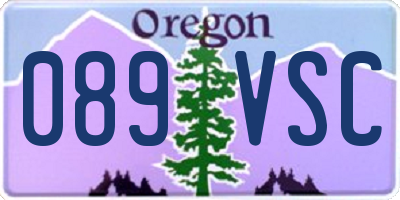 OR license plate 089VSC