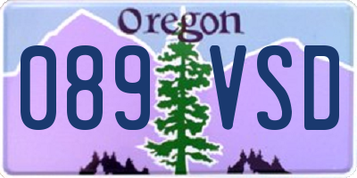 OR license plate 089VSD