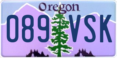 OR license plate 089VSK
