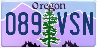 OR license plate 089VSN