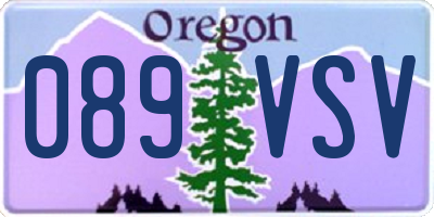 OR license plate 089VSV