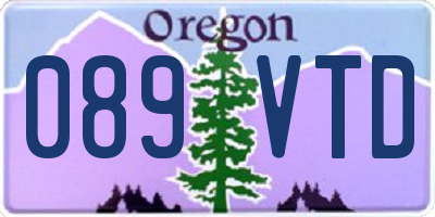 OR license plate 089VTD