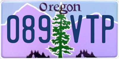 OR license plate 089VTP