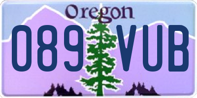 OR license plate 089VUB