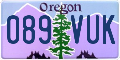 OR license plate 089VUK