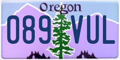 OR license plate 089VUL