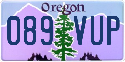 OR license plate 089VUP
